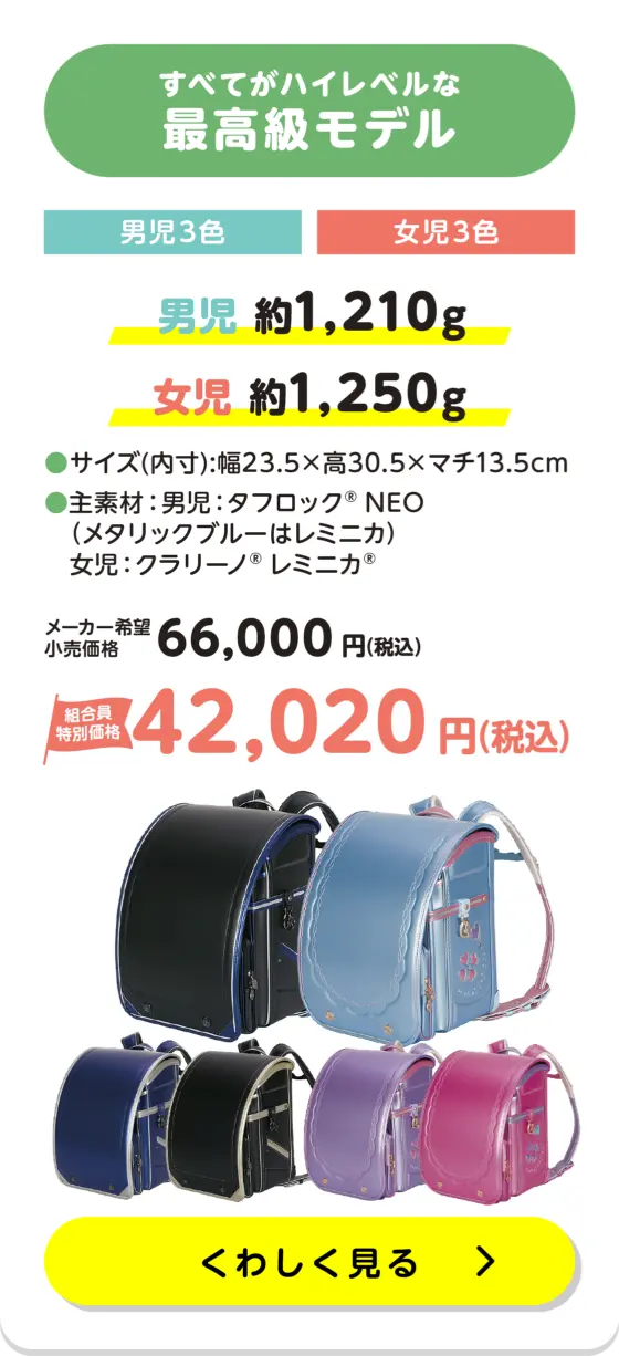 すべてがハイレベルな最高級モデル 42,020円 詳しく見る